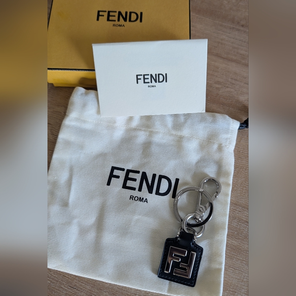 FENDI Leather Bag Charm Keychain